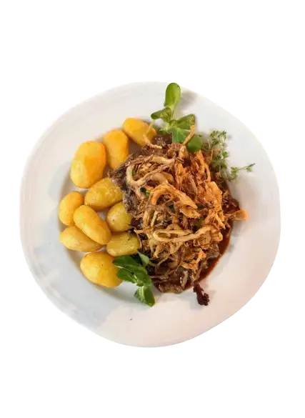 Zwiebelrostbraten – Wiener Rindsrostbraten mit karamellisierten Zwiebeln